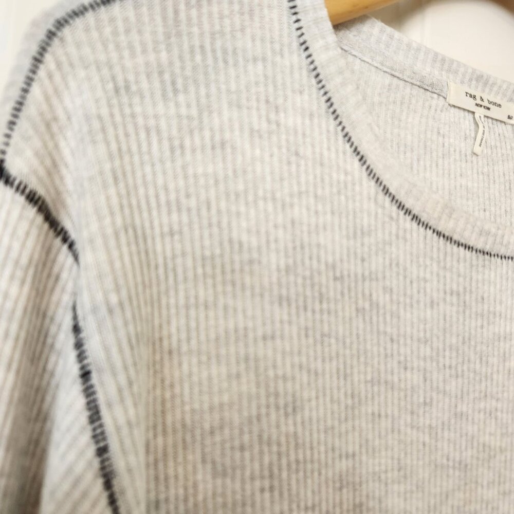 Rag & Bone The Knit Ribbed Dress Long Sleeve Grey Cute Soft Sporty Comfy Small - Picture 4 of 9